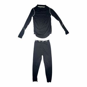 Terramar Boys XS Extra Small Black Long Underwear Base Layer Set Shirt Pants EUC